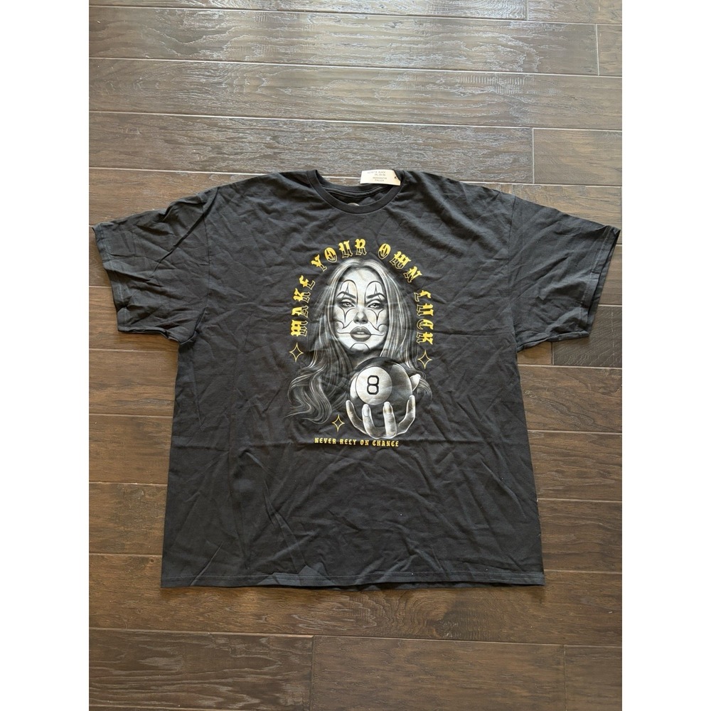 DOM‎ Make Your Own Luck Graphic T-Shirt Mens 3XL Black 8-Ball Clown AG18971B
